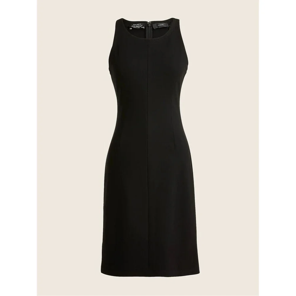 J. Crew Mario Bellucci Italian Ponte Black Sleeveless Sheath Dress Size 4